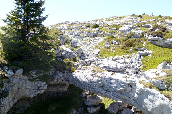 Pont de pierres, Margériaz, Bauges, Massif des Bauges