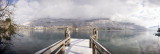 Le lac d'Annecy, sous la neige