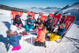 Sur la terrasse après le ski