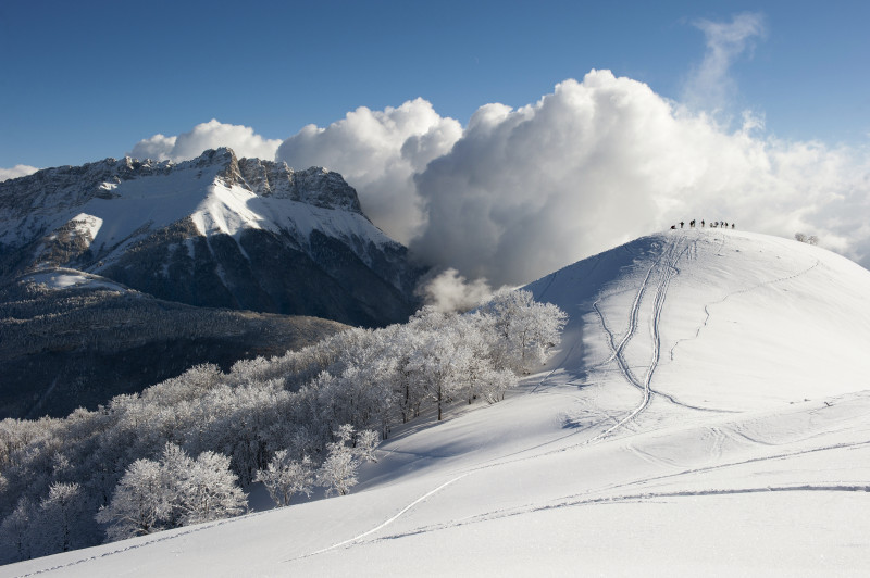 Panorama sur le Massif des Bauges au Mont Pelat