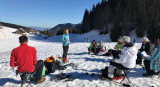 Atelier peinture aquarelle sur la neiige en hiver