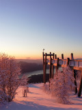 Belvédère du Revard sous la neige, au crépuscule