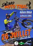 Affiche démo moto trial 2025 avec Adam RAGA