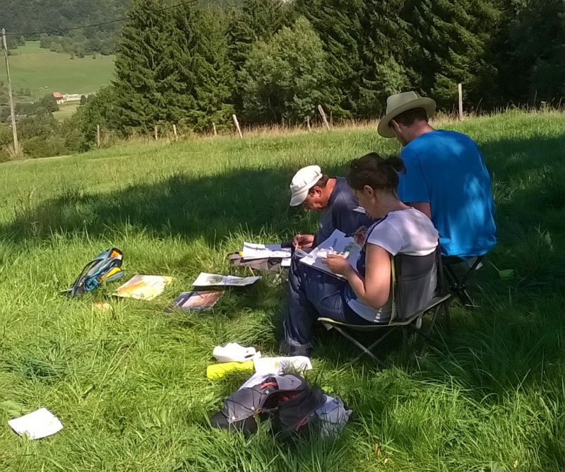 Atelier de peinture aquarelle en été