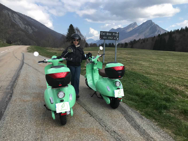 Les Bauges Vespa électrique et Gastronomie_Chignin